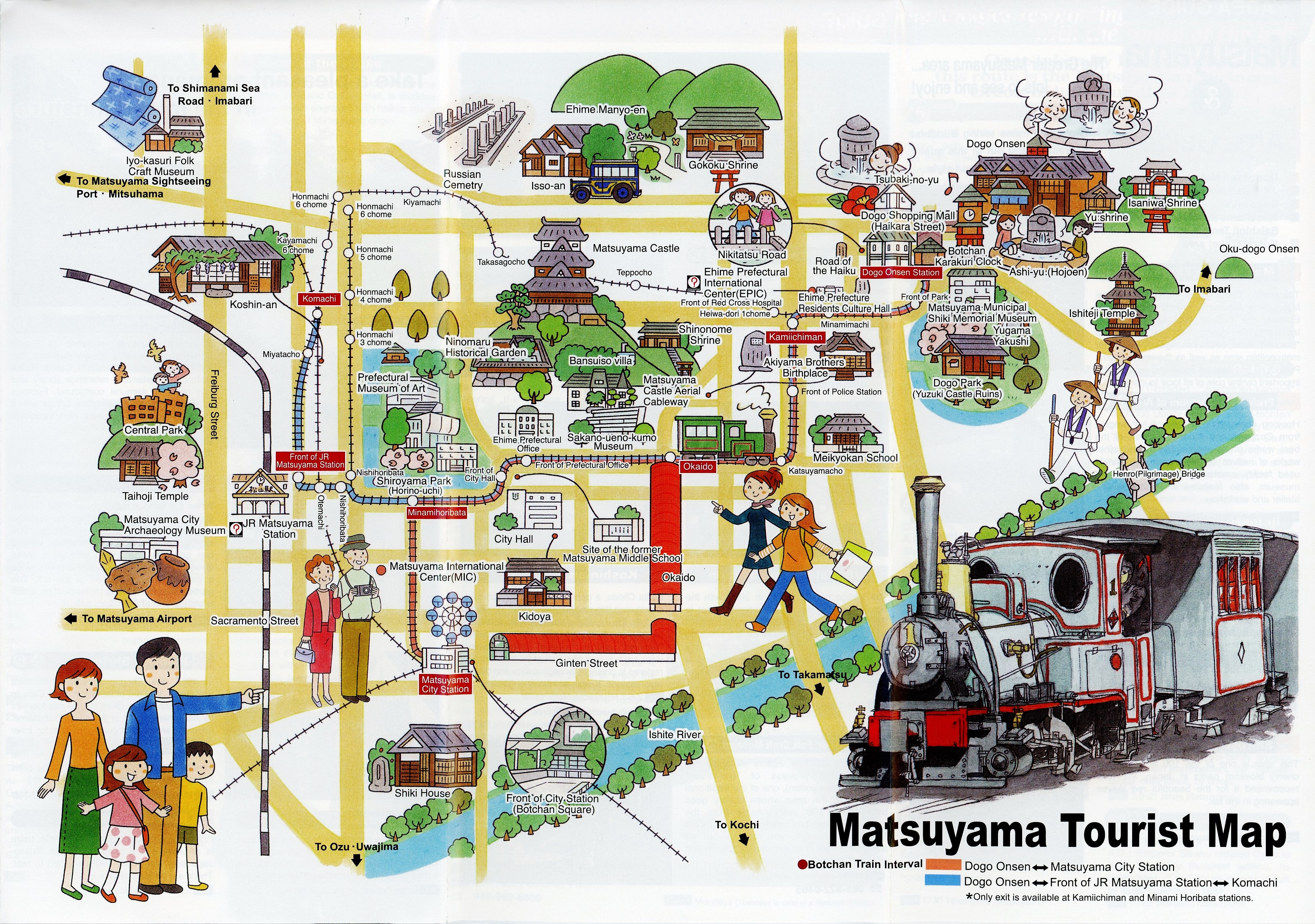 matsuyama shikoku japan tourist map